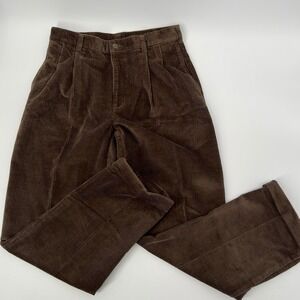Jos A Bank Pants Mens 33x30 Brown Corduroy Pleats Classic Fit Casual Executive